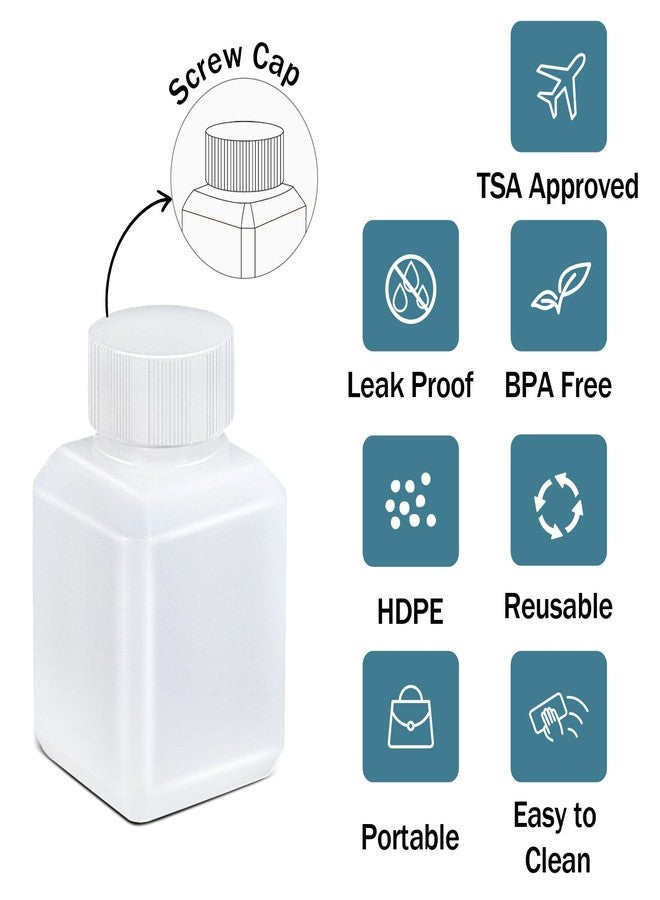 UMETASS 2oz/60ml Leak Proof Plastic Bottles with Caps for Liquids Sample, Reusable Small Bottles Containers for Travel, Camping and Hiking (Translucent, 10 Pcs) - Image 3